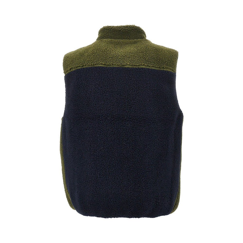 Color-block sherpa vest