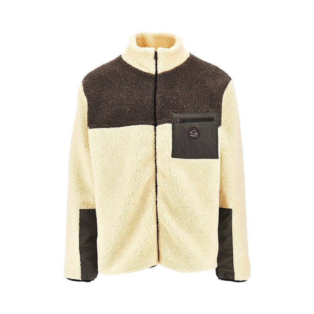 Color Block sherpa fleece jacket
