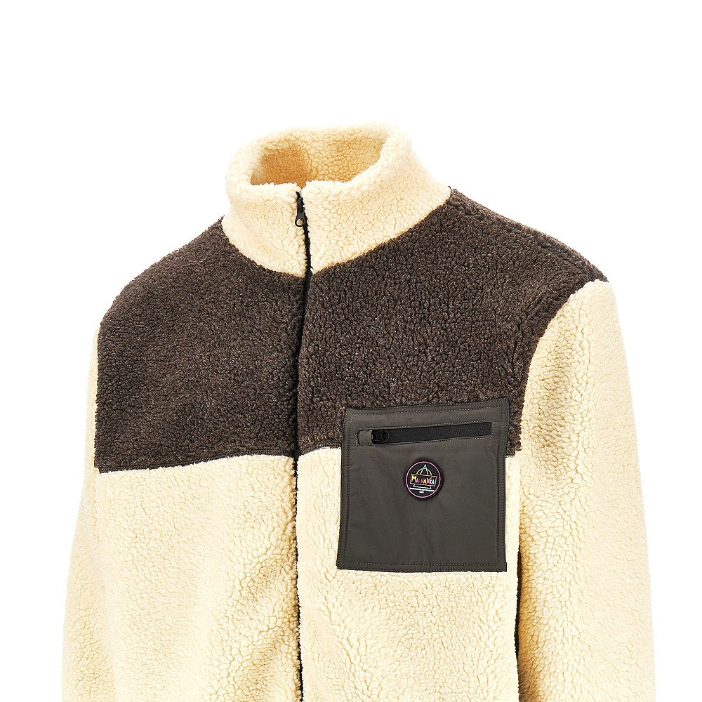 Color Block sherpa fleece jacket