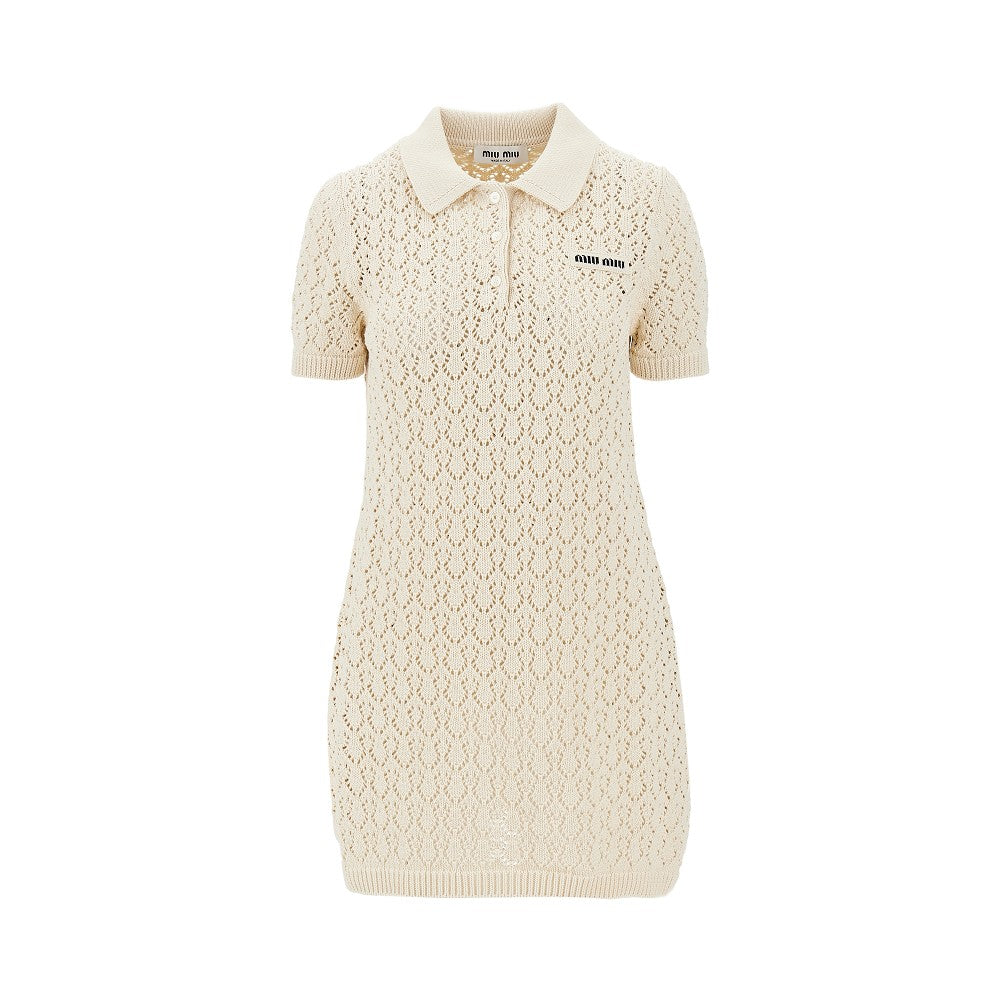 Openworked cotton midi dress