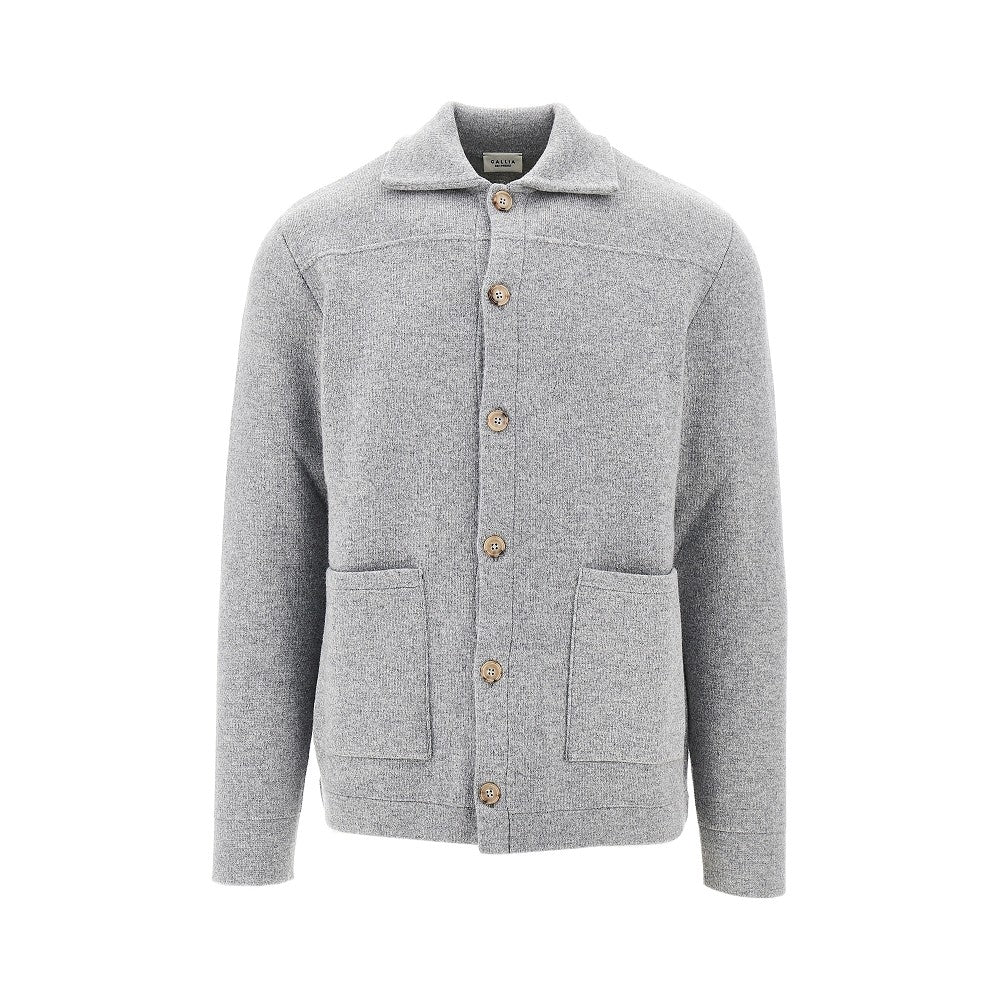 Buttoned wool cardigan