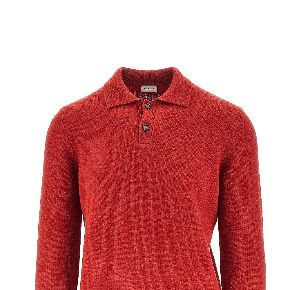 Pullover polo in lana merino