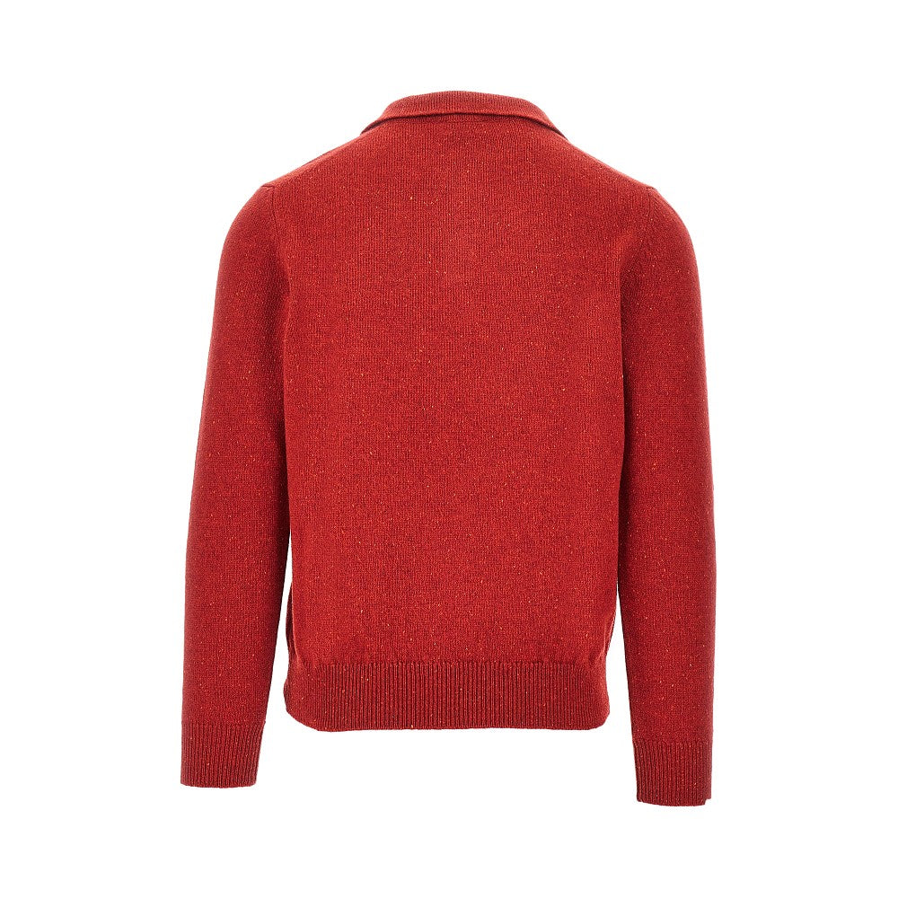 Pullover polo in lana merino