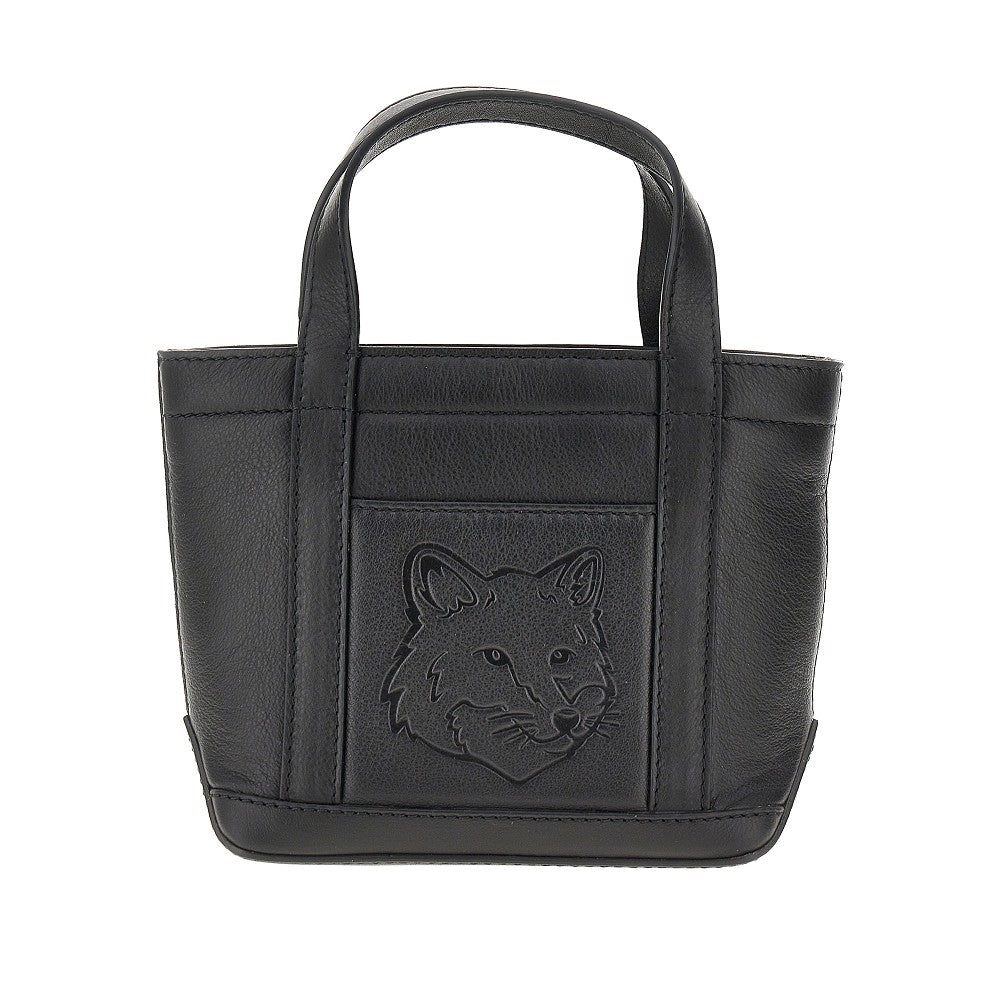 Mini tote bag 'Fox Head' in pelle