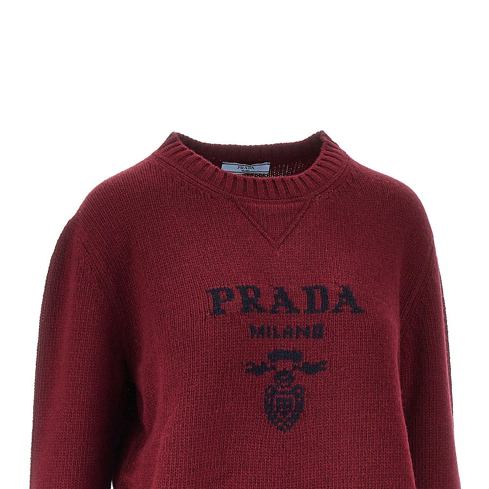 Pullover in lana e cachemire con logo