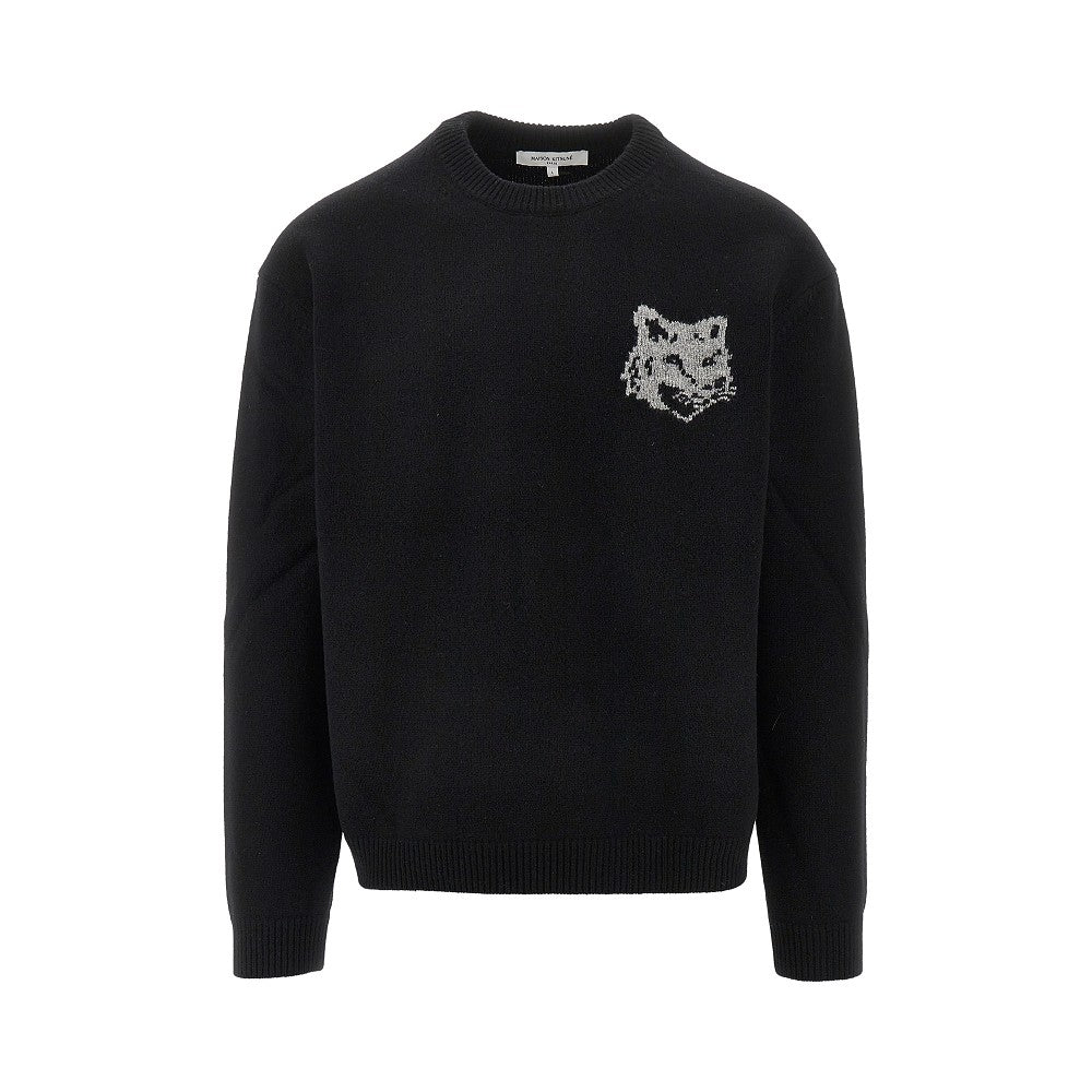 'Fox Head' inlay wool sweater