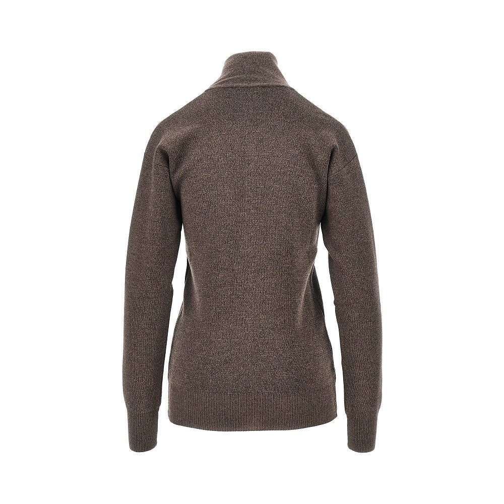 Buttoned merino wool top