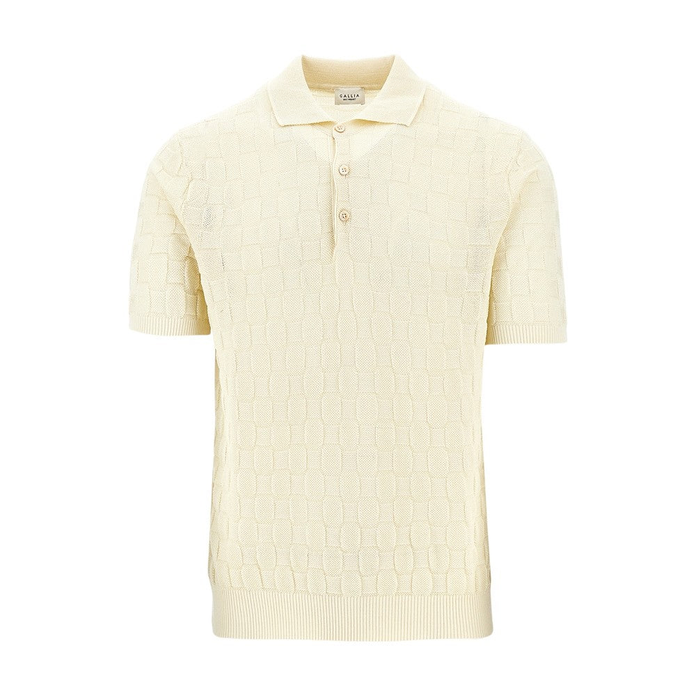 Jacquard cotton polo shirt