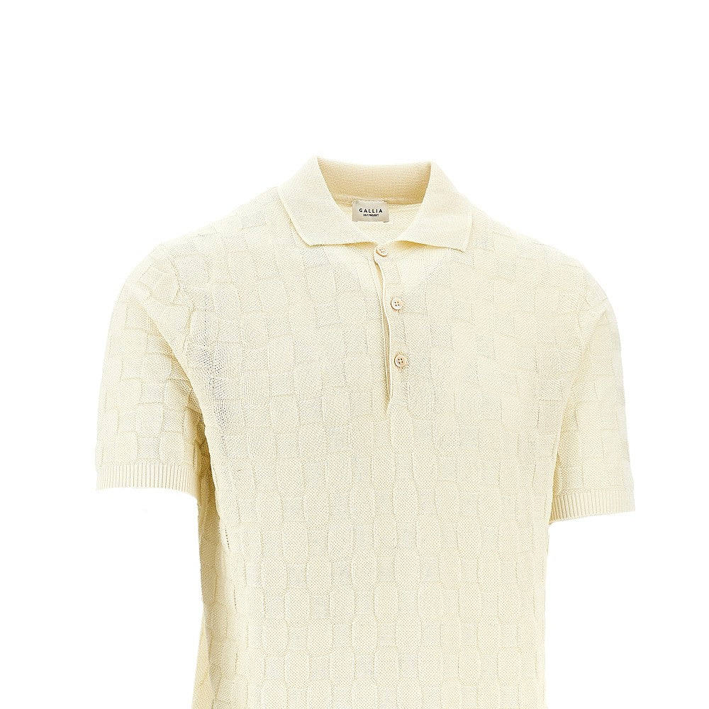 Jacquard cotton polo shirt