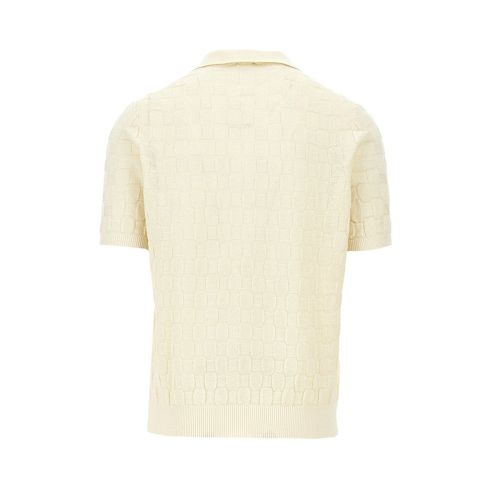 Jacquard cotton polo shirt