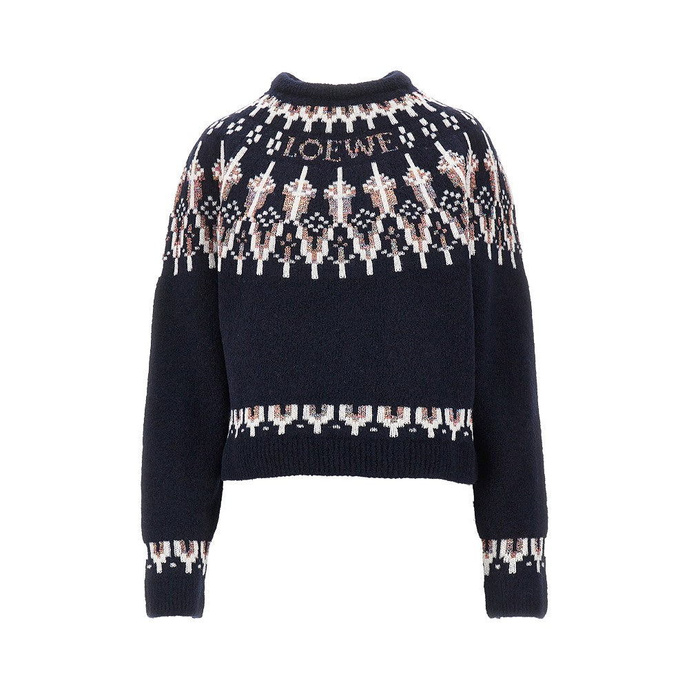 Jacquard wool-blend sweater