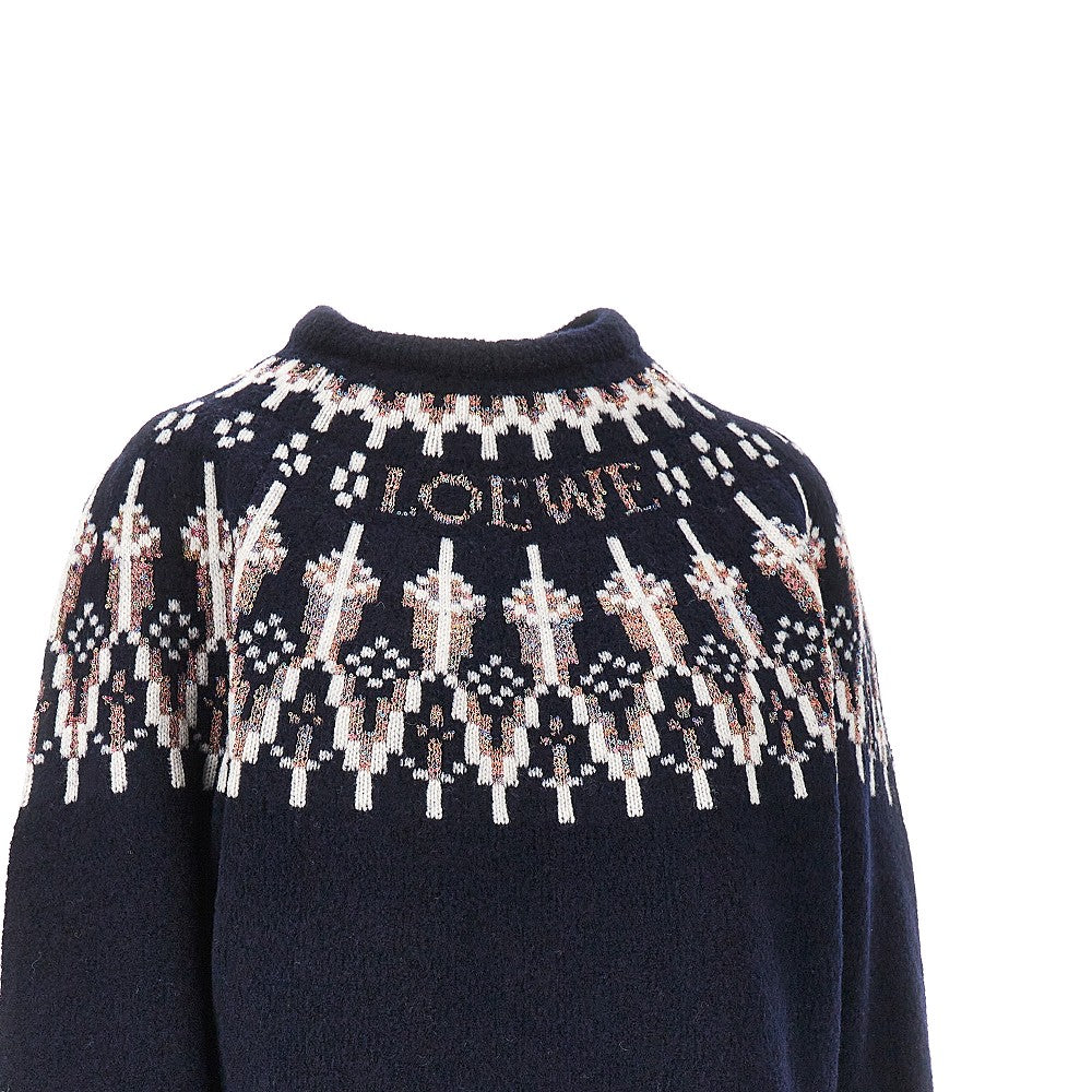 Pullover in misto lana jacquard