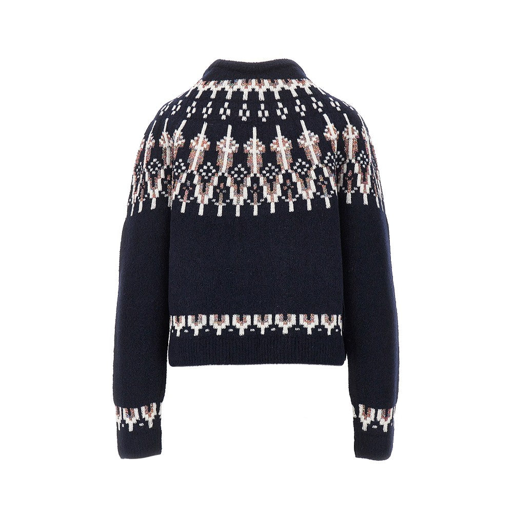 Pullover in misto lana jacquard