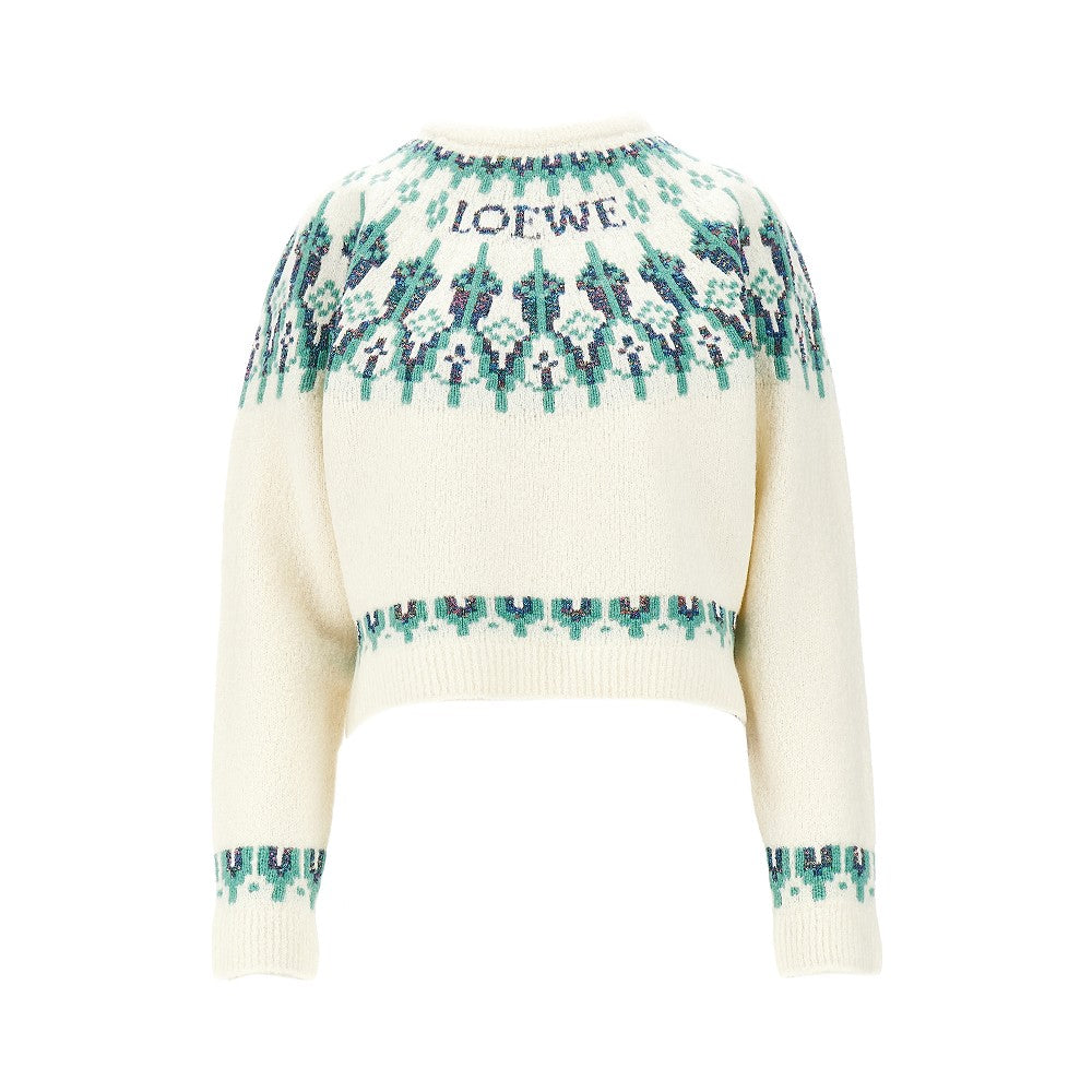 Pullover in misto lana jacquard