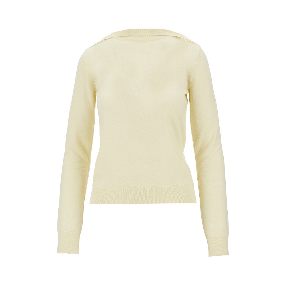 Merino wool boat-neck sweater