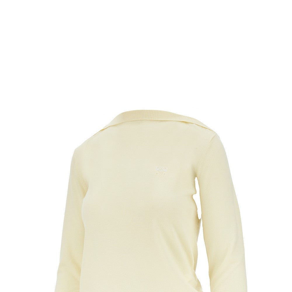 Merino wool boat-neck sweater