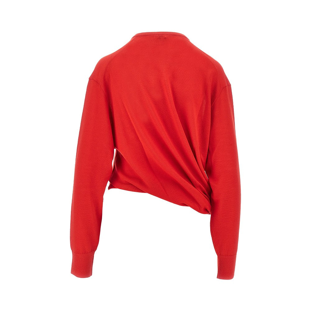 Pullover drappeggiato in lana