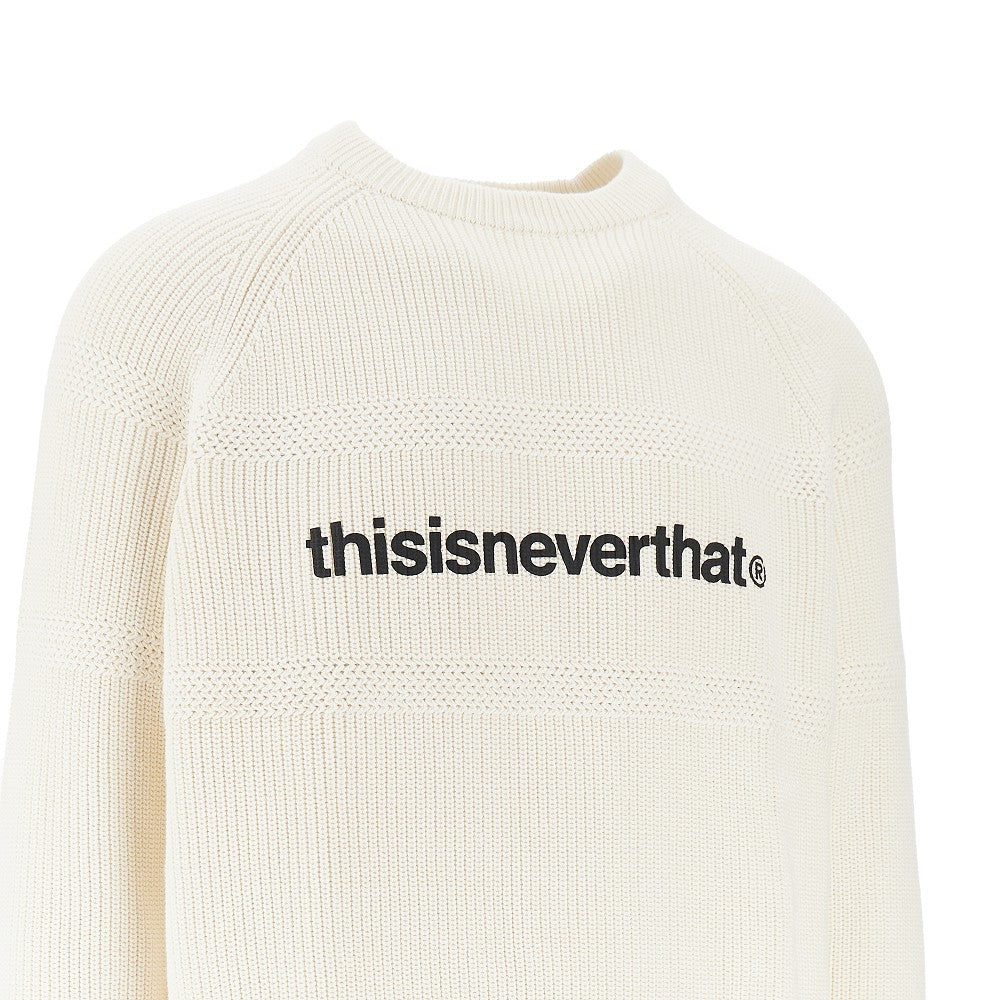 Pullover T-logo in maglia di cotone
