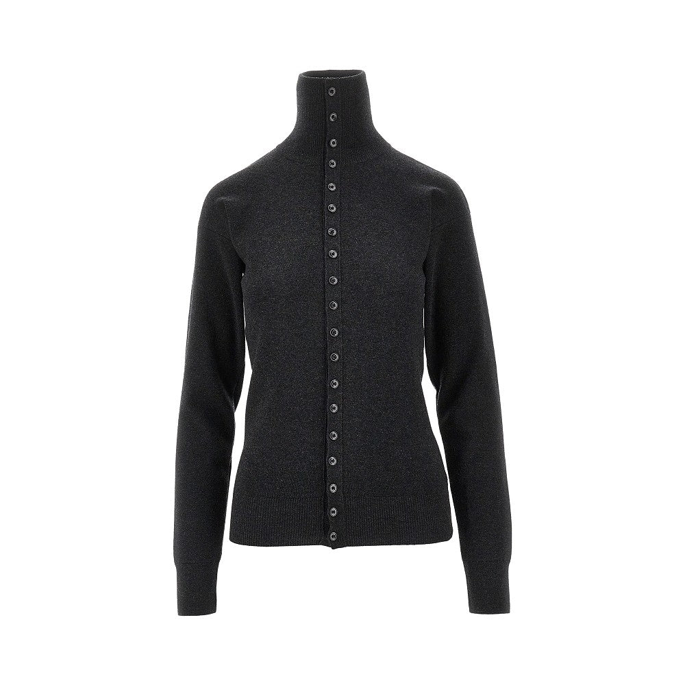 Wool turtleneck cardigan