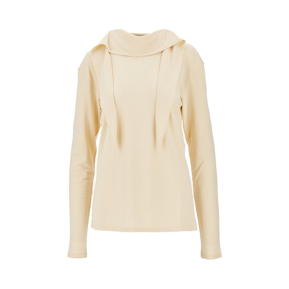 Jersey crepe foulard top