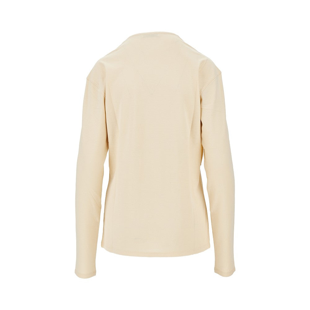 Jersey crepe foulard top