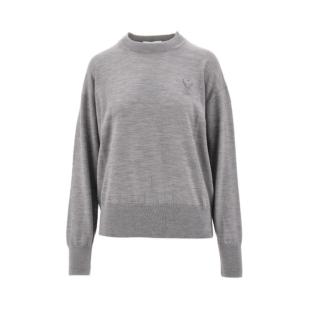 Ami de Coeur patch merino wool sweater