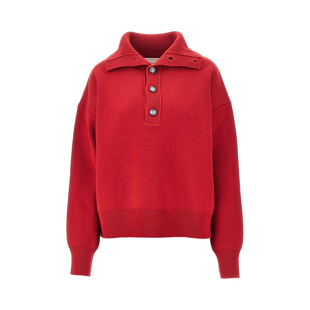Pullover in lana con bottoni