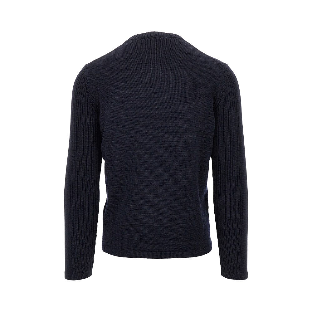 Pullover in lana con tasca in Re-Nylon