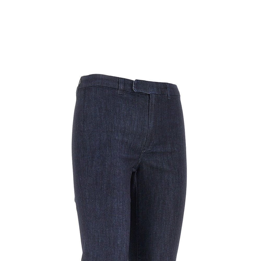 Stretch denim cropped pants