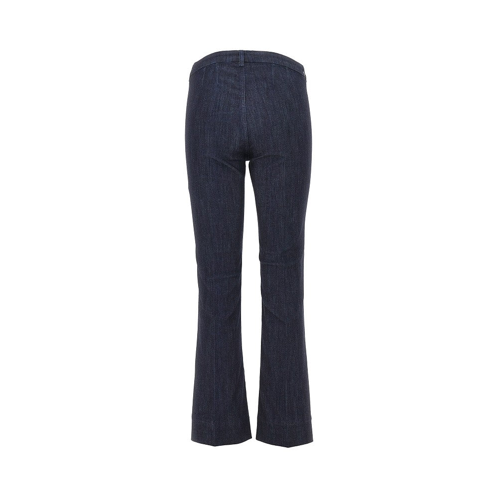 Stretch denim cropped pants