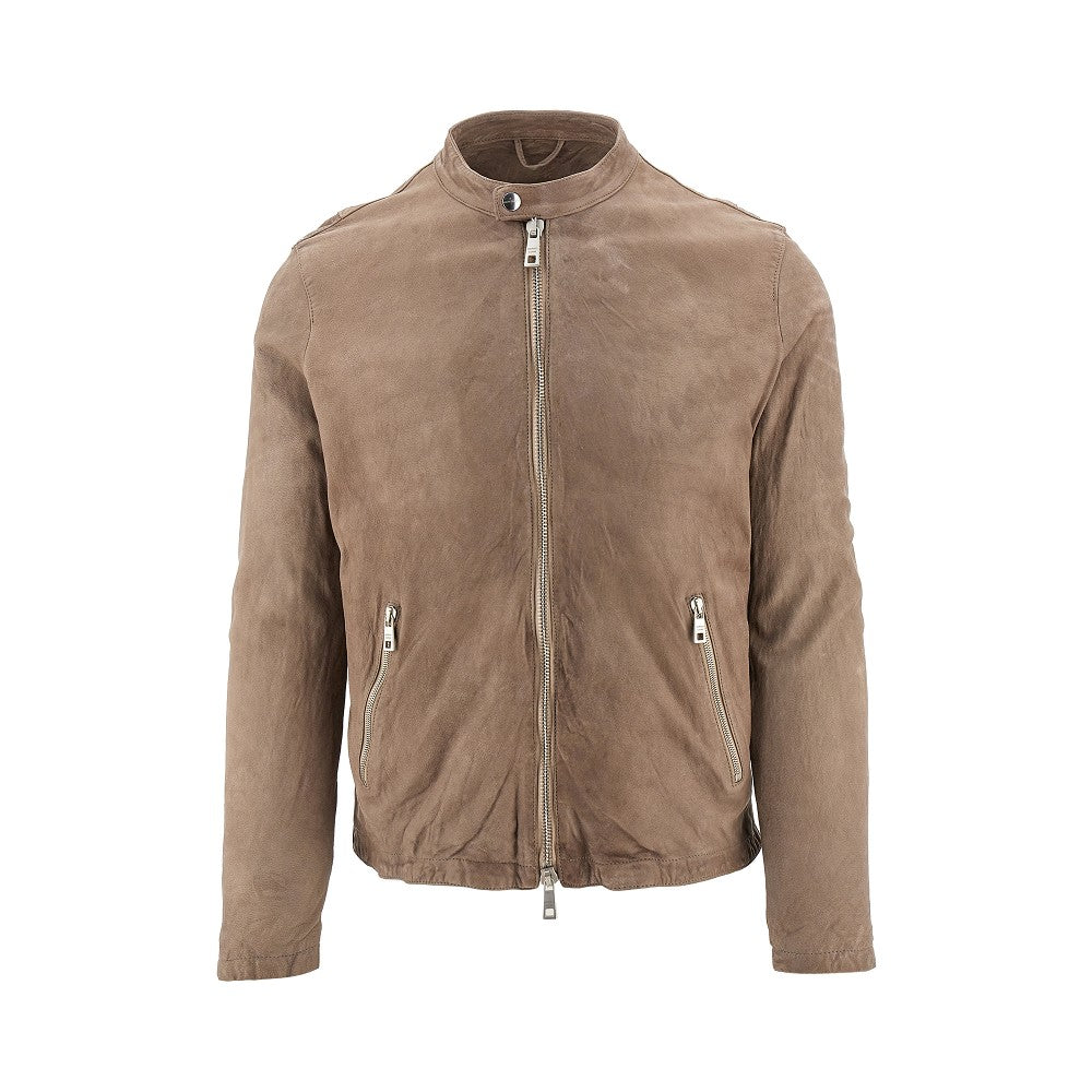 Vegetable tanned leather jacket