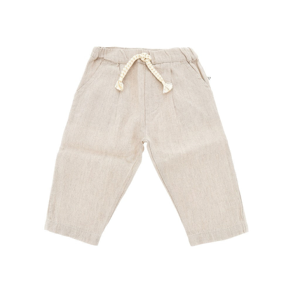 Linen and cotton pants with darts