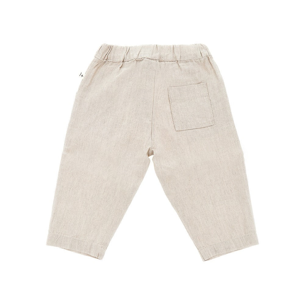 Linen and cotton pants with darts