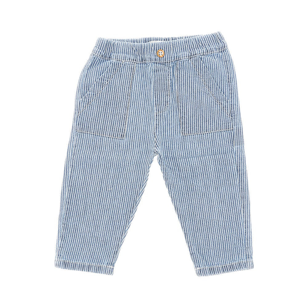 Striped denim pants