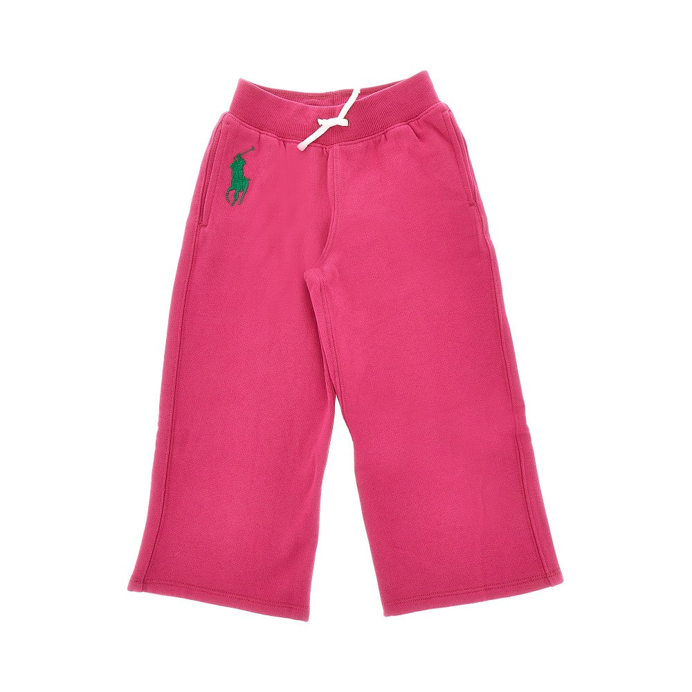 Cotton-blend pants with logo embroidery