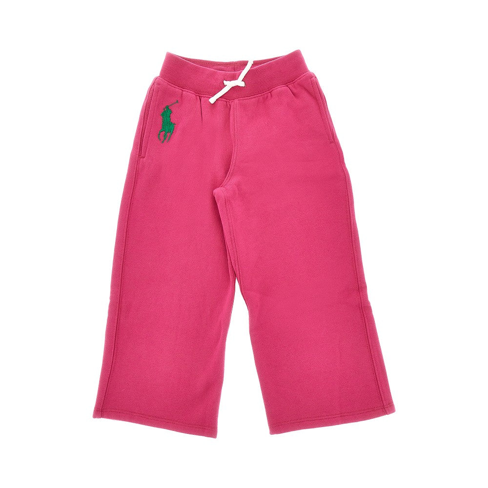 Cotton-blend pants with logo embroidery