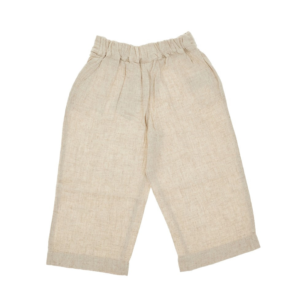 Lurex linen-blend pants