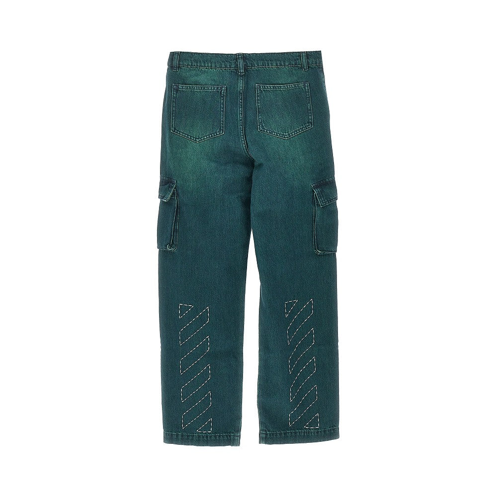 Pantalone cargo in denim 'Diag Stitch' - KIDS
