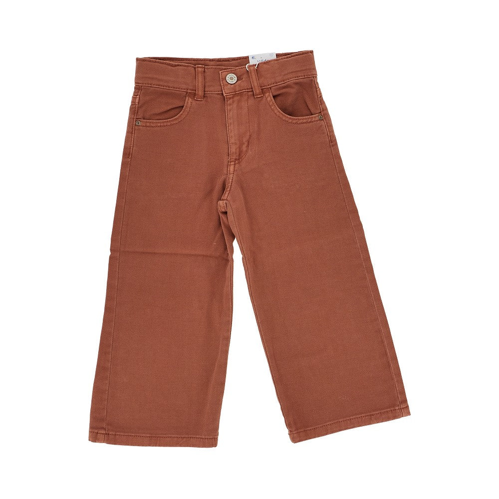 Wide leg twill pants
