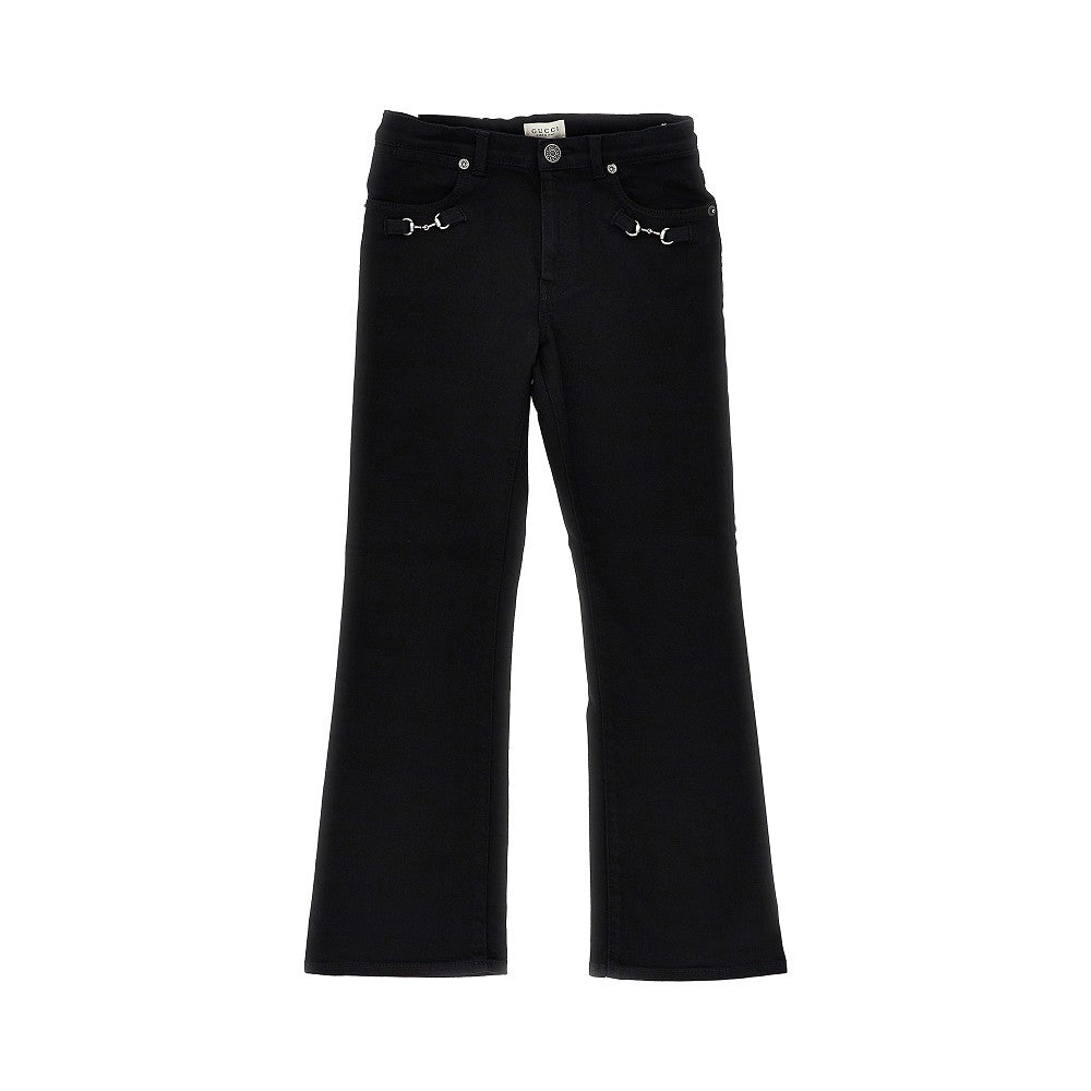 Jeans svasato con dettagli Morsetto