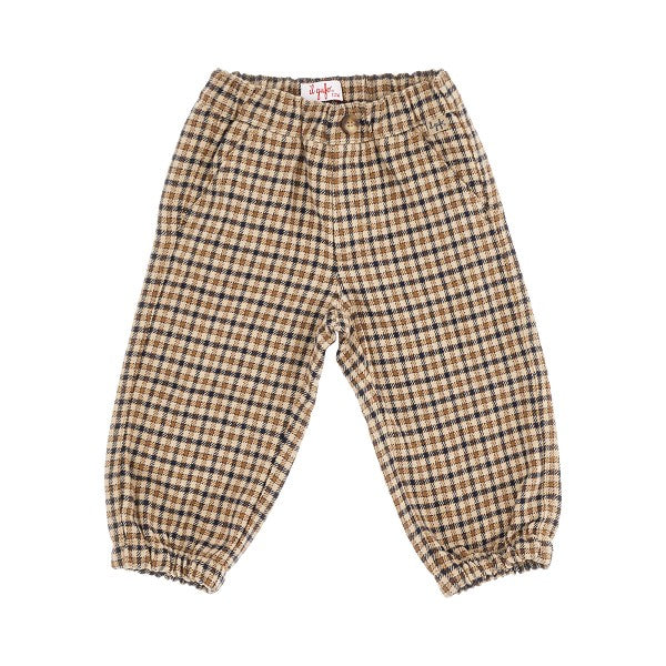 Pantalone in misto cotone a quadretti