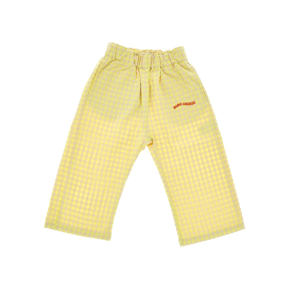 Vichy cotton-blend pants
