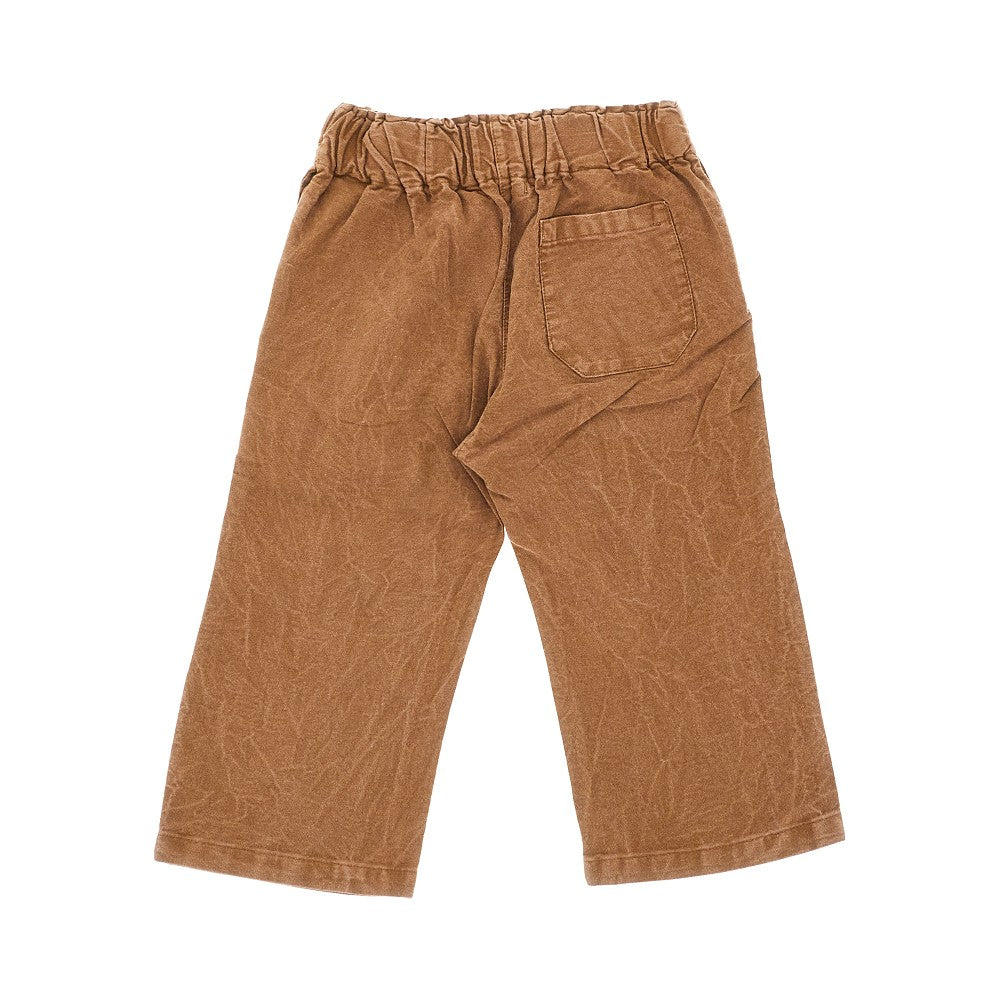 Logo print canvas pants