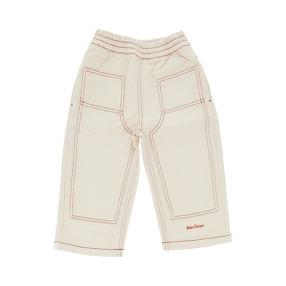 Pantalone in twill con toppe