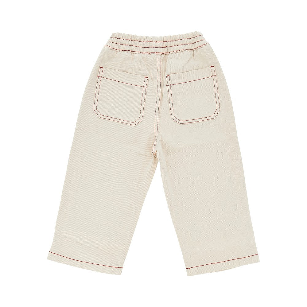 Pantalone in twill con toppe
