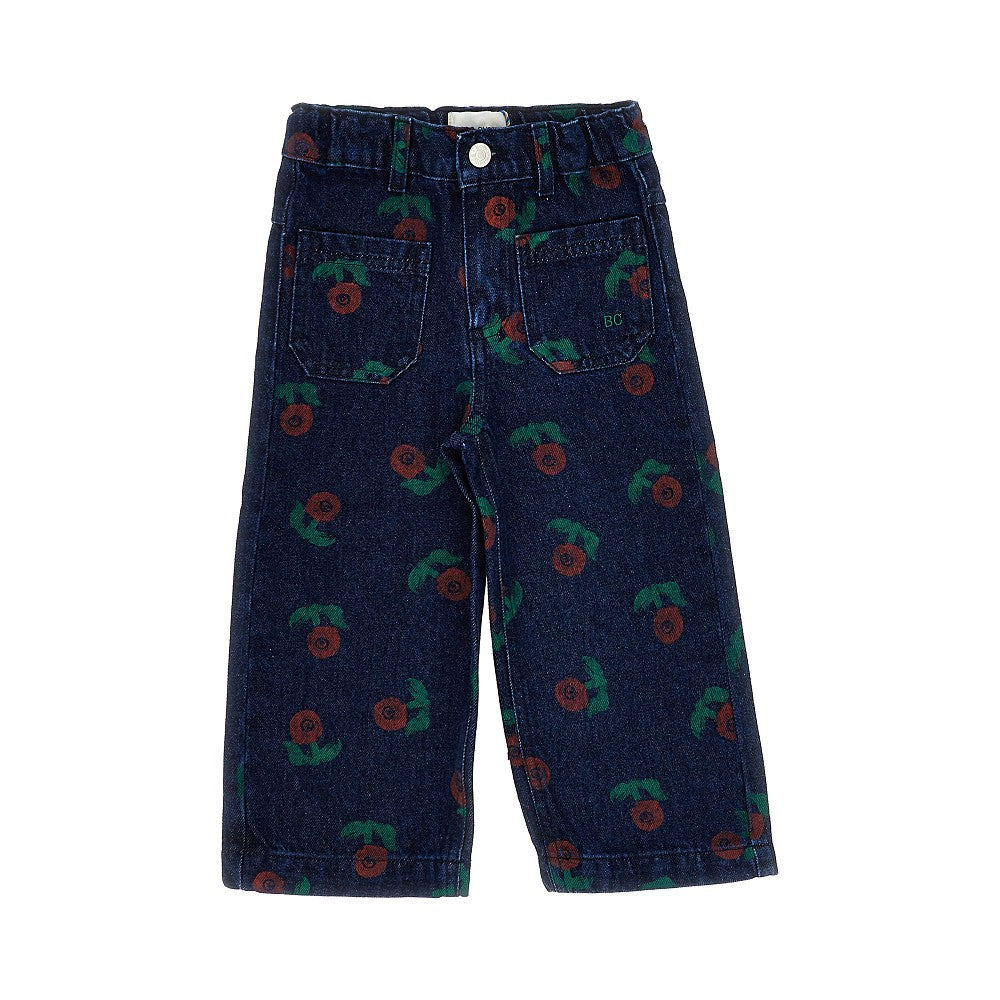 Stamp Bloom denim pants
