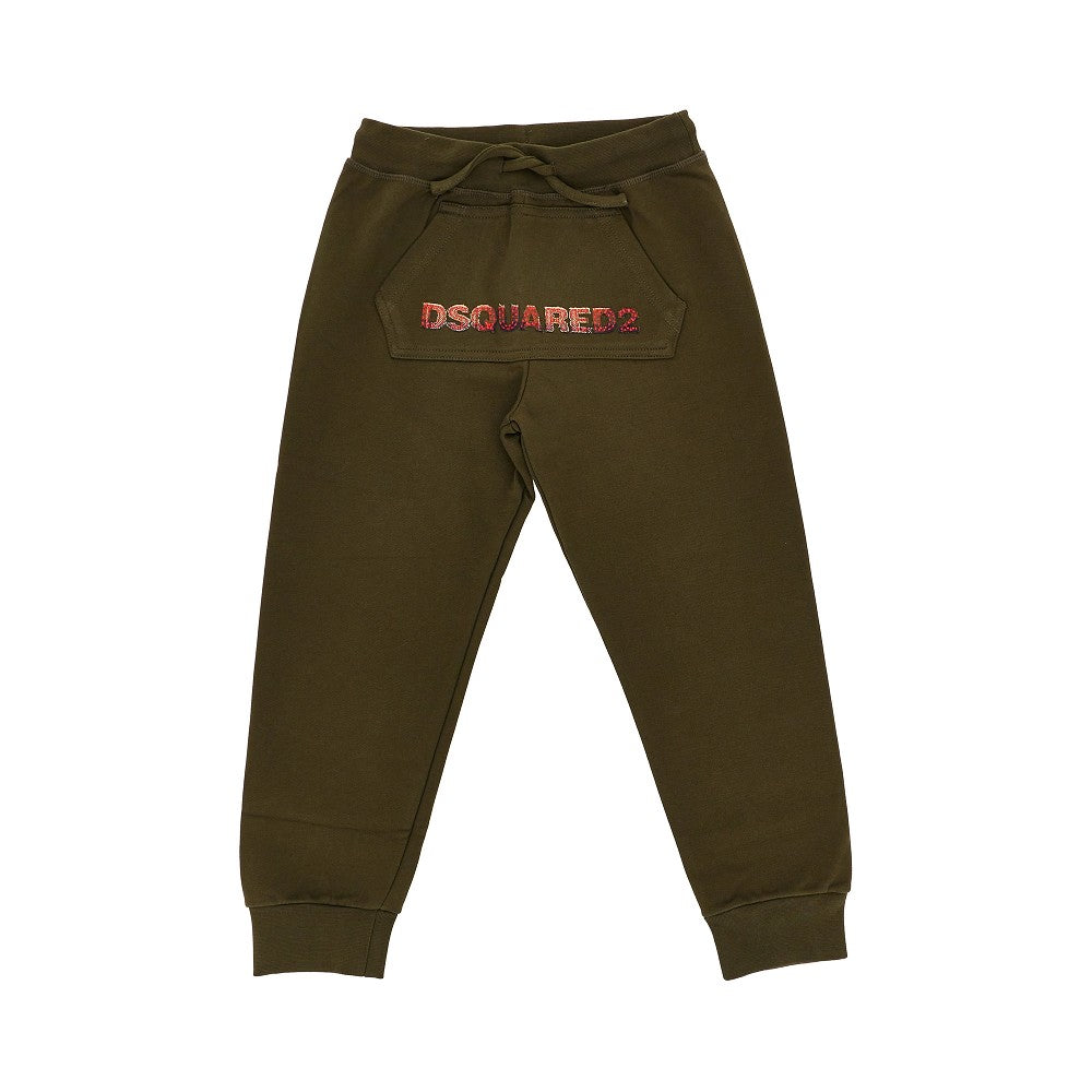 Joggers in cotone con logo ricamato