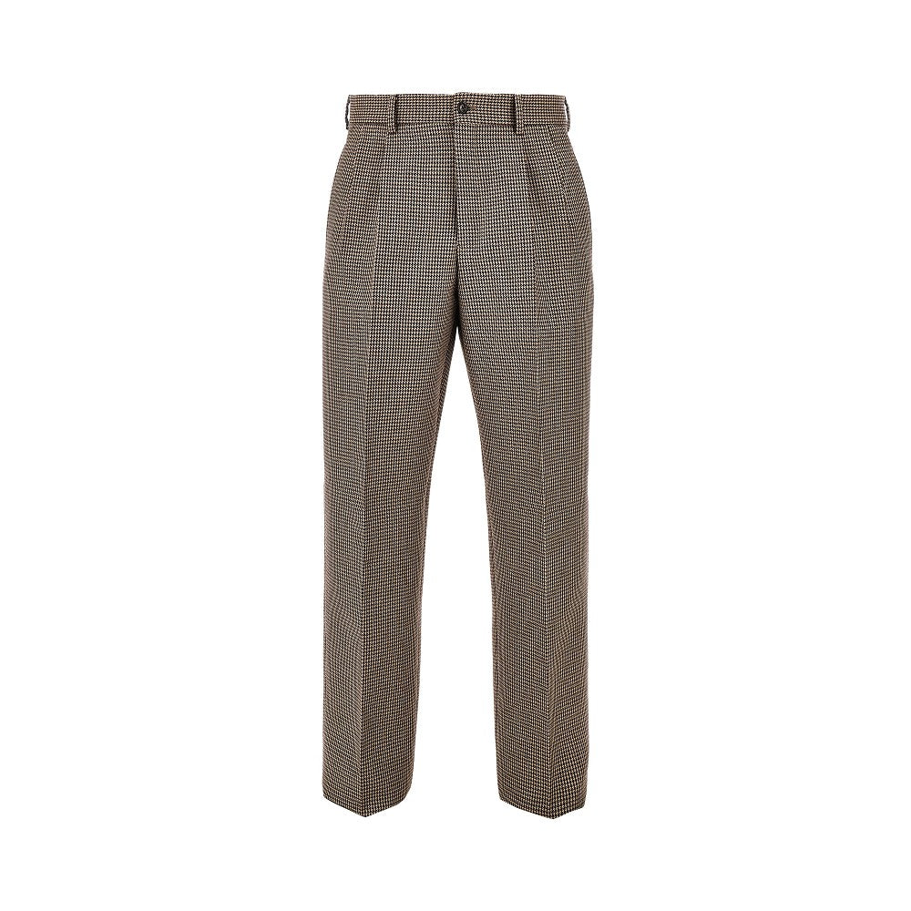 Check tweed pants with darts