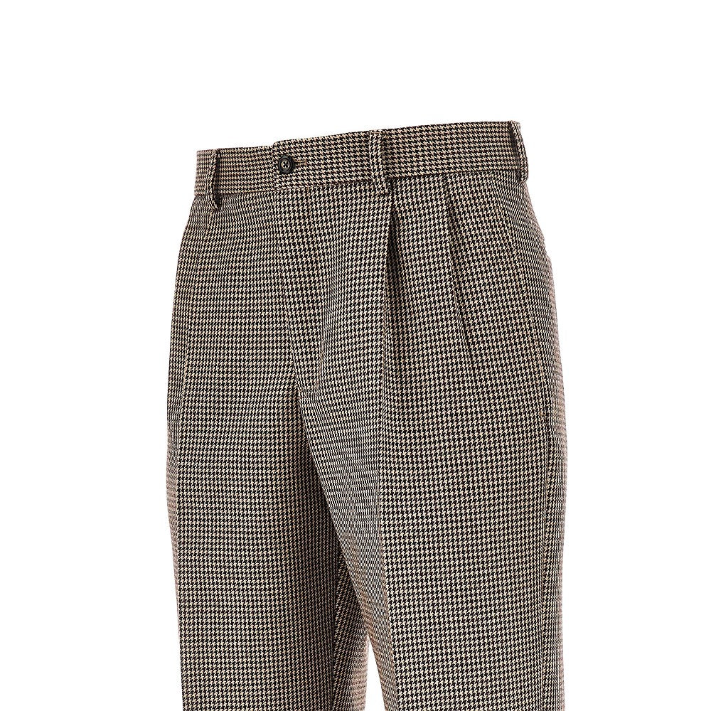 Check tweed pants with darts