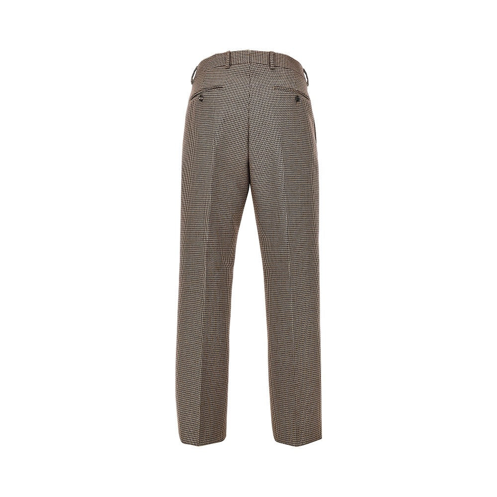 Check tweed pants with darts
